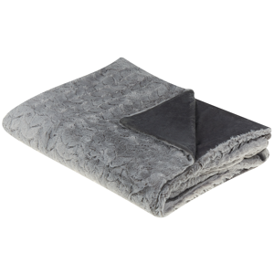Beliani Blanket Grey Polyester 150 x 200 cm Furry Soft Pile Bed Throw Cover Home Accessory Material:Polyester Size:x1x150