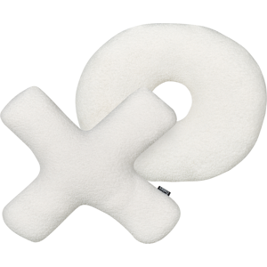 Beliani Set of 2 Letter Cushions Off White Teddy Fabric XO Throw Pillows Material:Faux Fur Size:46/51x4x46/51