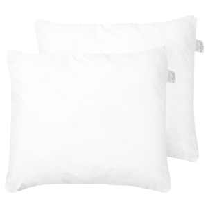 Beliani Two Bed Pillow White Microfibre Cover Polyester Filling 80 x 80 cm High Profile Soft Material:Microfibre Size:80x5x80