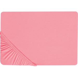 Beliani Fitted Sheet Coral Cotton 200 x 200 cm Elastic Edging Solid Pattern Classic Style for Bedroom Material:Cotton Size:x30x200