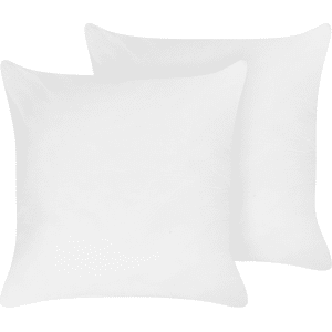 Beliani 2 Bed Pillows White Lyocell Japara Cotton Rectangular 80 x 80 cm Polyester Filling High Profile Sleeping Cushion Bedroom Material:Lyocell Size:80x9x80