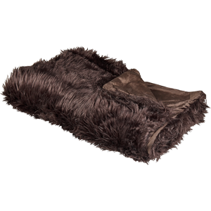 Beliani Bedspread Brown Soft Fabric 150 x 200 cm Faux Fur Blanket Material:Acrylic Size:x2x150