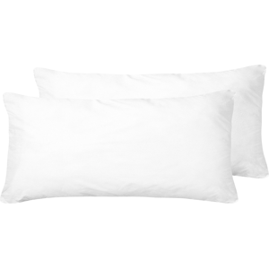 Beliani 2x Bed Pillow White Microfibre Cover Polyester Filling 40 x 80 cm Low Profile Soft Material:Microfibre Size:40x5x80