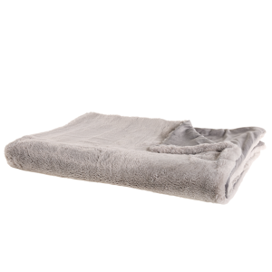 Beliani Blanket Grey Polyester Fabric 200 x 220 cm Living Room Throw Fluffy Decoration Modern Design Material:Polyester Size:x2x200