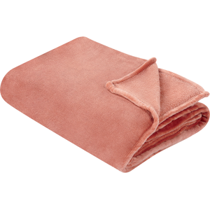 Beliani Blanket Red Polyester 200 x 220 cm Soft Pile Bed Throw Cover Home Accessory Modern Design Material:Polyester Size:x1x200