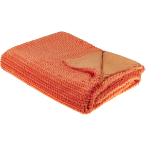 Beliani Blanket Orange Polyester 150 x 200 cm Furry Soft Pile Bed Throw Cover Home Accessory Material:Polyester Size:x1x150