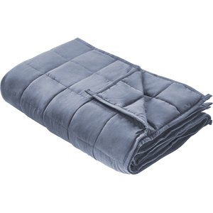 Beliani Weighted Blanket Blue Polyester Fabric Glass Beads Filling Rectangular 135 x 200 cm 8kg 17.64lb Quilted Material:Microfibre Size:200x2x135