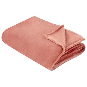 Beliani Blanket Red Polyester 150 x 200 cm Soft Pile Bed Throw Cover Home Accessory Modern Design Material:Polyester Size:x1x150