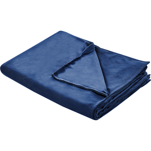 Beliani Weighted Blanket Cover Navy Blue Polyester Fabric 135 x 200 cm Solid Pattern Modern Design Bedroom Textile Material:Polyester Size:xx