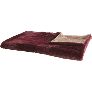 Beliani Blanket Burgundy Polyester Fabric 180 x 220 cm Retro Design Living Room Bedroom Throw Rectangular Material:Polyester Size:x2x180