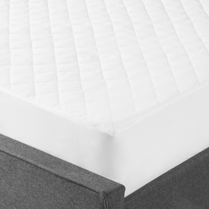Beliani Mattress Protector White Japara Cotton Double Size 140 x 200 cm Pad Fitted Quilted Piped Edges Material:Japara Cotton Size:140x1x200