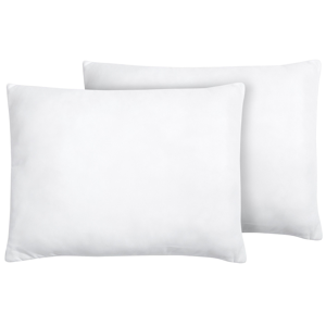 Beliani Set of 2 Bed Pillows White Microfibre 50 x 60 cm Soft Material:Microfibre Size:50x7x60