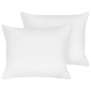 Beliani 2 Bed Pillows White Lyocell Japara Cotton Rectangular 50 x 60 cm Polyester Filling High Profile Sleeping Cushion Bedroom Material:Lyocell Size:50x9x60