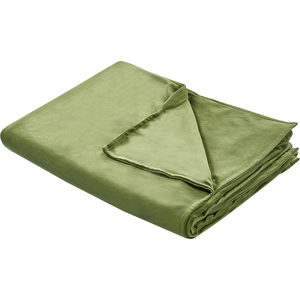 Beliani Weighted Blanket Cover Dark Green Polyester Fabric 135 x 200 cm Solid Pattern Modern Design Bedroom Textile Material:Polyester Size:xx