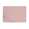 Beliani Fitted Sheet Pink Cotton 140 x 200 cm Solid Pattern Classic Elastic Edging Bedroom Material:Cotton Size:x25x140