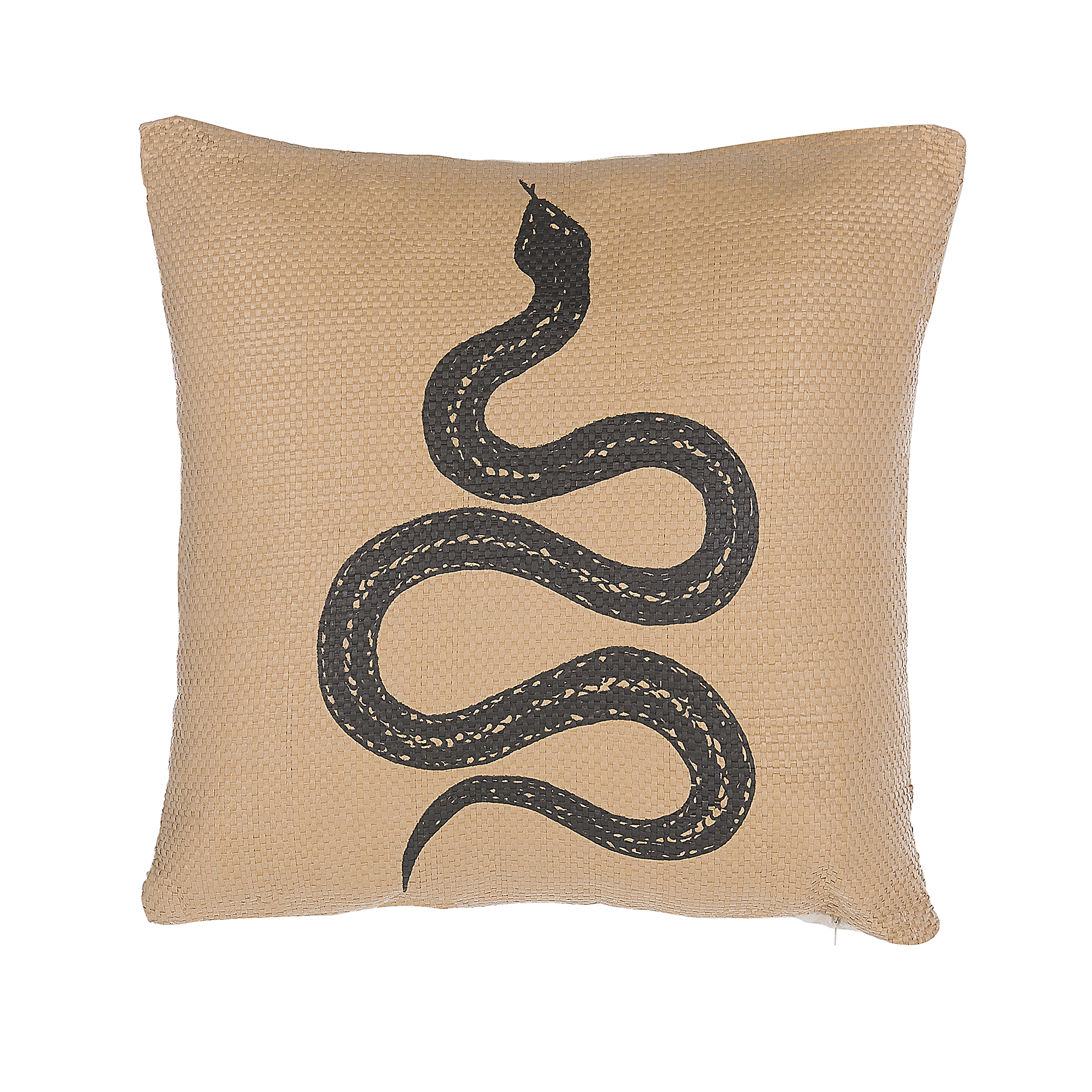 Beliani Decorative Cushion Beige Animal Print 45 x 45 cm Snake Motif Modern Glamour Decor Accessories