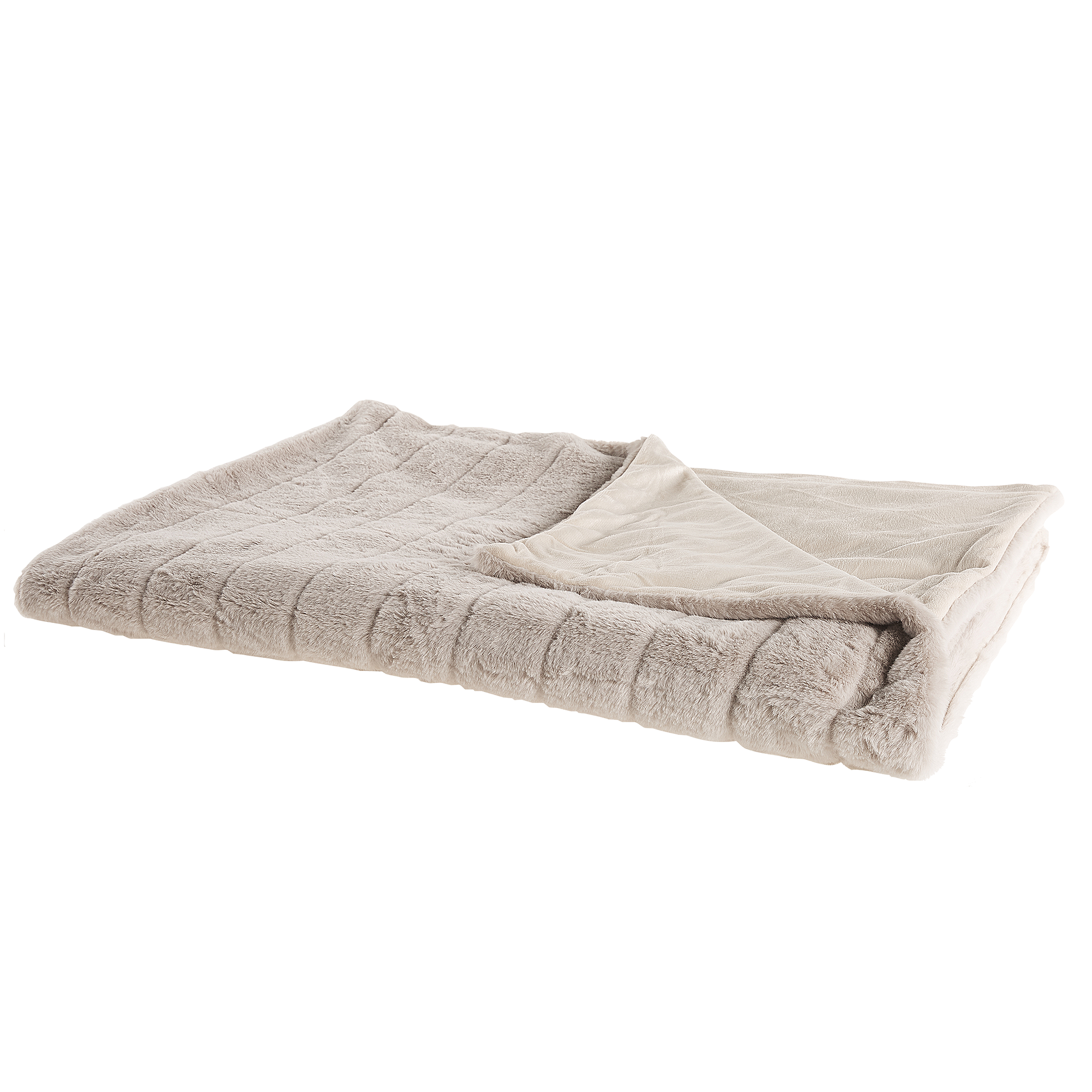 Beliani Blanket Beige Polyester Fabric 150 x 200 cm Modern Minimalist Throw Fluffy
