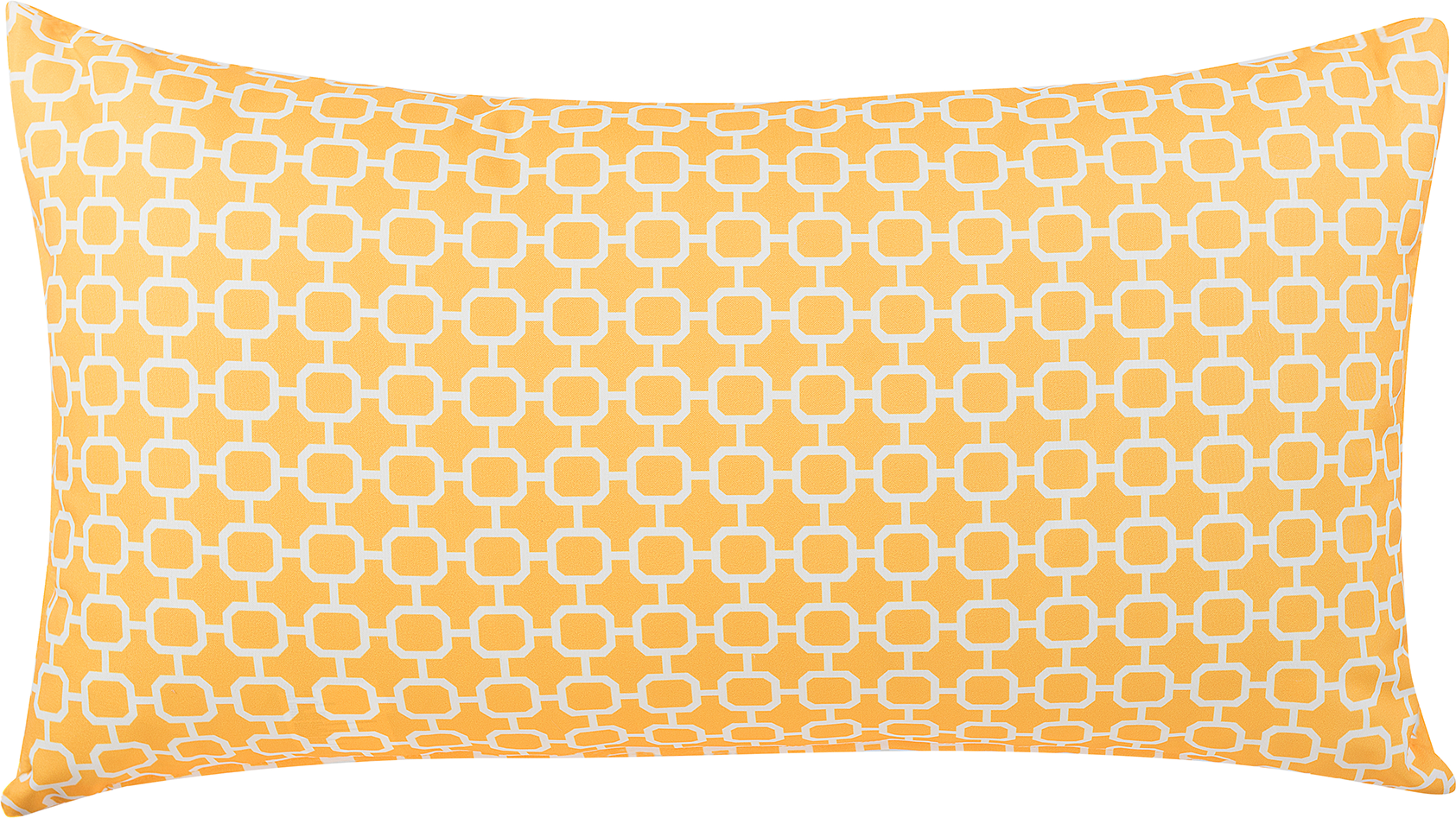 Beliani Patio Cushion Yellow Pattern Fabric 40 x 70 cm Water Resistant Removable Cover