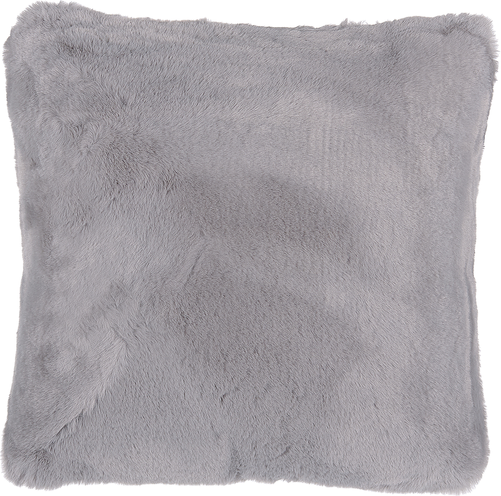 Beliani Decorative Cushion Grey Faux Fur Shaggy 42 x 42 cm One Sided Decor Accessories