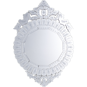 Beliani Wall Hanging Mirror Silver 70 x 100 cm Princess Design Girl's Room Children's Room Material:MDF Size:2x100x67