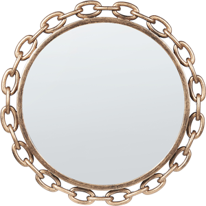 Beliani Wall Mirror Gold Synthetic Material ø 46 cm Chain Shaped Frame Modern Design Material:Synthetic Material Size:4x46x46