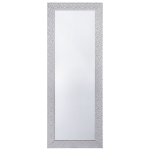 Beliani Wall-Mounted Hanging Mirror Silver 50 x 130 cm Vertical Living Room Bedroom Dresser Gesso Finish Material:Synthetic Material Size:2x130x50