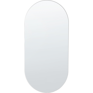 Beliani Wall Mirror Silver Glass 40 x 80 cm Oval Decorative Wall Mounted Accent Piece Material:Glass Size:0.5x80x40