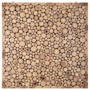 Beliani Wall Decor Light Wood Teak Accent Piece Home Decoration Material:Teak Wood Size:6x85x85