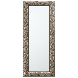 Beliani Wall Hanging Mirror Gold 51 x 141 cm Decorative Distressed Frame Living Room Classic Vintage French Style Material:Synthetic Material Size:4x141x51