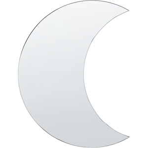 Beliani Wall Mirror Silver Glass 40 x 60 cm Frameless Crescent Moon Shape Hanging Decoration Material:Glass Size:1x60x40