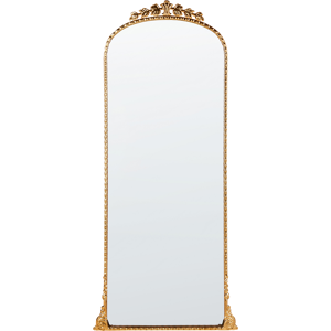 Beliani Wall Mirror Gold Metal 51 x 114 cm Wall Mounted Decorative Mirror Glamour Style Hanging Decor  Material:Iron Size:3x114x51