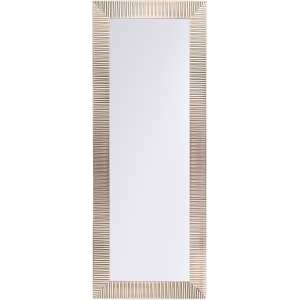 Beliani Wall Mounted Hanging Mirror Gold 50 x 130 cm Framed Modern Contemporary Living Room Hallway Material:Synthetic Material Size:2x130x50