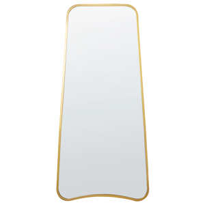Beliani Wall Mirror Gold Iron Glass 58 x 122 cm Irregular Shape Hanging Decor Modern Minimalist Living Room Bedroom Hallway Material:Iron Size:3x122x58