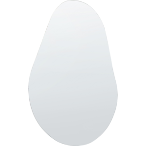 Beliani Wall Mirror Silver Glass 40 x 65 cm Oval Decorative Wall Mounted Accent Piece Material:Glass Size:0.5x65x40