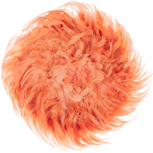 Beliani Wall Decoration Coral Red Feathers Round 40 cm Boho Accent Design Living Room Decor Material:Feathers Size:4x40x40