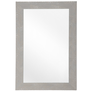 Beliani Wall Hanging Mirror Grey 60 x 91 cm Matt Finish Thick Frame Material:Synthetic Material Size:2x91x60
