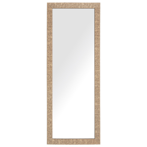 Beliani Wall Mounted Hanging Mirror Brass 50 x 130 cm Rectangular Modern Vintage Material:Synthetic Material Size:2x130x50