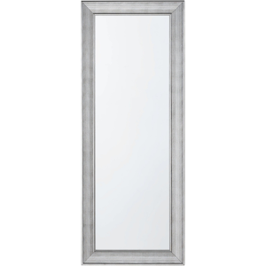 Beliani Wall Hanging Mirror Silver 50 x 130 cm Vertical Living Room Bedroom Dresser Gesso Finish Material:Synthetic Material Size:3x130x50