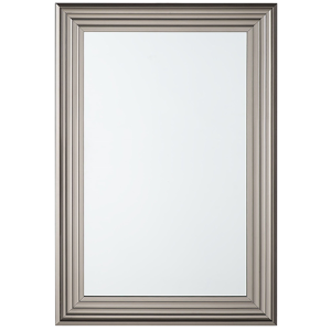 Beliani Wall Hanging Mirror Silver 61 x 91 cm Rectangular Modern Simple Minimalistic Bedroom Living Room Material:Synthetic Material Size:4x91x61