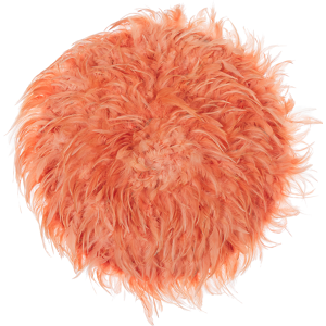 Beliani Wall Decoration Coral Red Feathers Round 60 cm Boho Accent Design Living Room Decor Material:Feathers Size:6x60x60