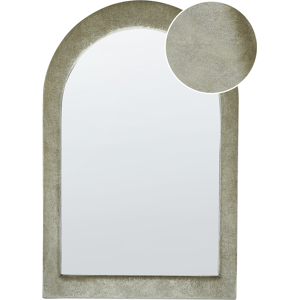 Beliani Wall Mirror Green MDF Frame Glass 60 x 90 cm Irregular Shape Decorative Wall Mounted Accent Piece Modern Style Material:Velvet Size:3x90x60