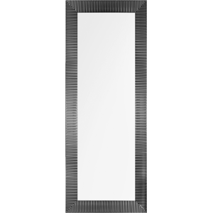 Beliani Wall Mounted Hanging Mirror Black 50 x 130 cm Framed Modern Contemporary Living Room Hallway Material:Synthetic Material Size:2x130x50