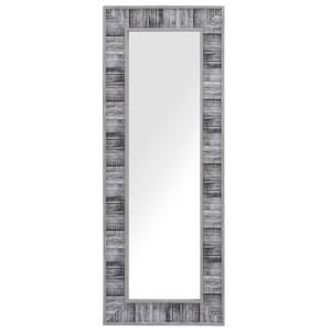 Beliani Wall Mirror Grey Wood Synthetic Frame 50 x 130 cm Rectangular Wall Hanging Material:Synthetic Material Size:3x130x50