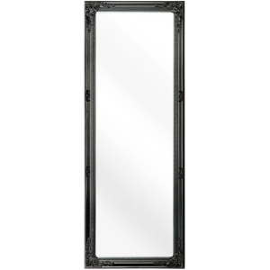 Beliani Wall Hanging Mirror Black Rectangular Modern Elegant Living Room Bedroom Hallway Matt Finish Material:Synthetic Material Size:3x130x50