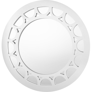 Beliani Wall Mirror Silver Glass ø 80 cm Round Wall Hanging Material:MDF Size:3x80x80