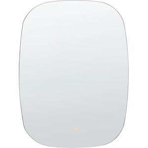 Beliani Hanging LED Mirror ø 78 cm Oval Modern Contemporary Bathroom Vanity Wall Mounted Make-Up Bedroom Material:Glass Size:3x78x58