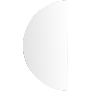 Beliani Hanging LED Mirror 60 x 120 cm Half-Round Modern Contemporary Bathroom Vanity Wall Mounted Make-Up Bedroom Material:Glass Size:4x120x60