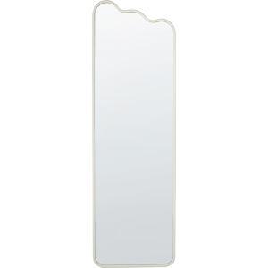 Beliani Wall Mirror White Iron Glass 45 x 145 cm Irregular Shape Hanging Decor Modern Minimalist Living Room Bedroom Hallway Material:Iron Size:3x145x45