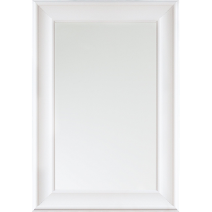 Beliani Hanging Wall Mirror White 61 x 91 cm Synthetic Material Scandinavian Inspired Minimalistic Style Material:Synthetic Material Size:3x90x60