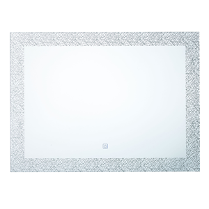 Beliani Wall Mirror 60 x 80 cm LED Lights Anti Fog System Bathroom Accessories Decorative Material:Glass Size:4x60x80